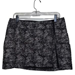 SMARTWOOL Smartloft Gray White Quilted Light Puffer Mini Zipper Skirt M Medium